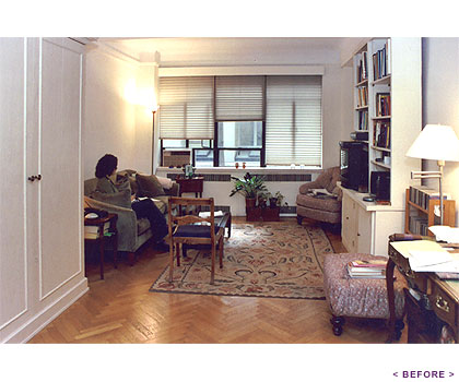 NYC Studio Apartment - Living Room Before